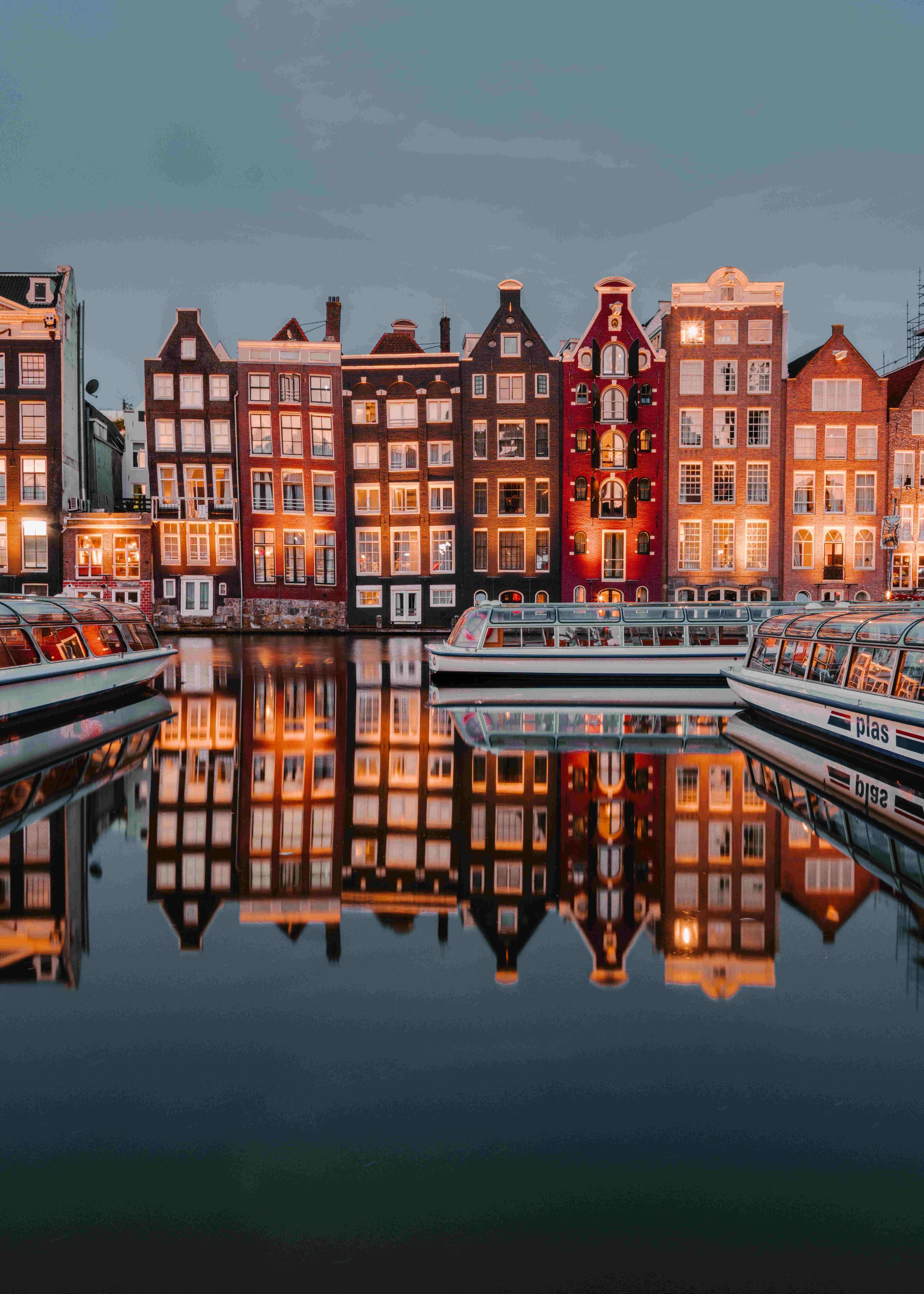 The Dancing Houses of the Damrak. Amsterdam.