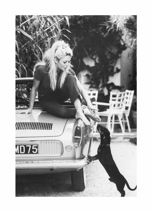 Brigette Bardot on Car