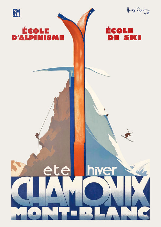 Chamonix Mont-Blanc Ski Poster (1933)