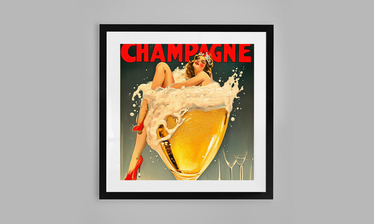 Vintage Champagne Print