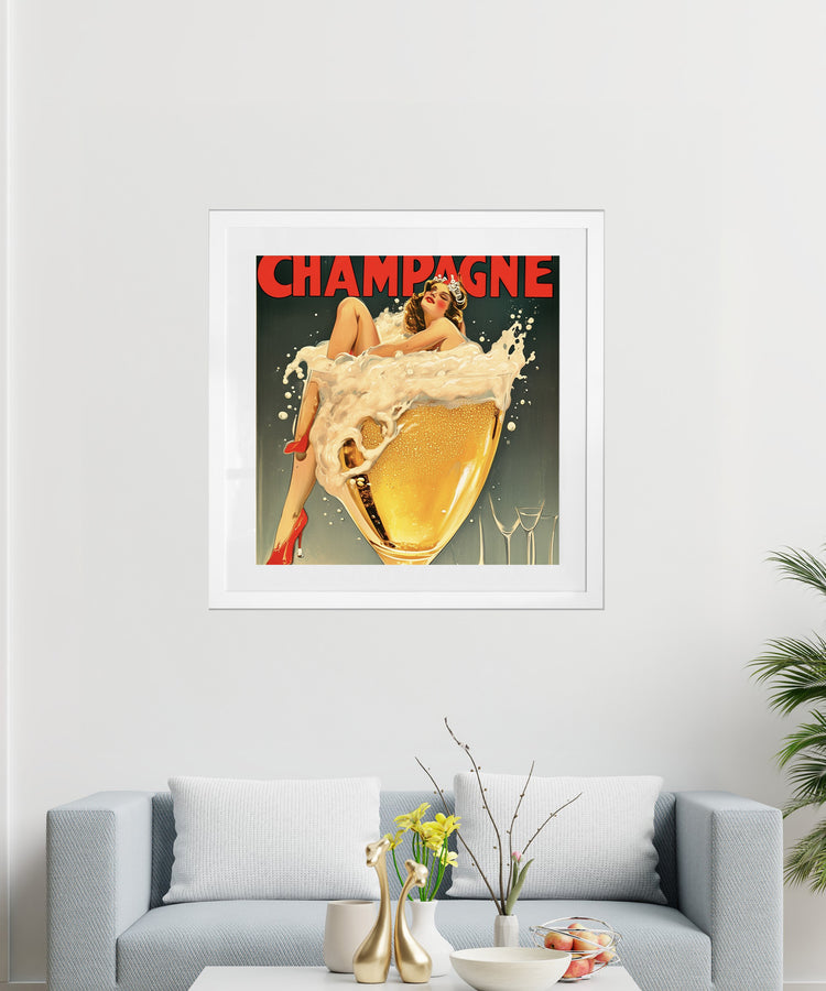 Vintage Champagne Print