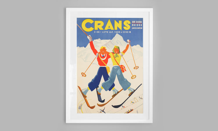 Crans Switzerland Vintage Ski Poster (1941)