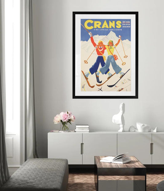 Crans Switzerland Vintage Ski Poster (1941)