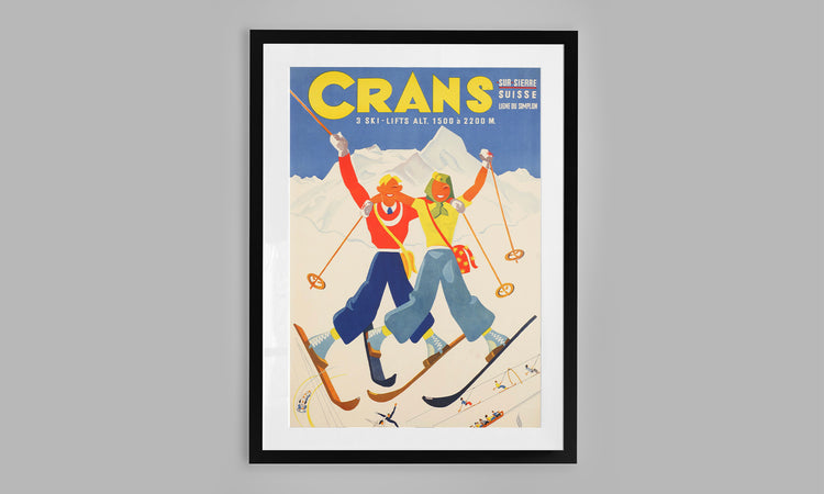 Crans Switzerland Vintage Ski Poster (1941)