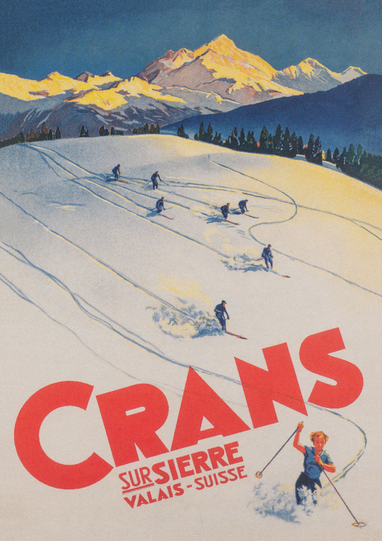 Crans Switzerland Vintage Ski Poster