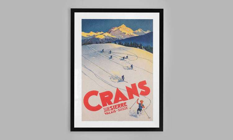 Crans Switzerland Vintage Ski Poster