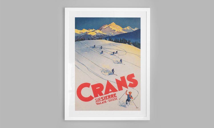 Crans Switzerland Vintage Ski Poster