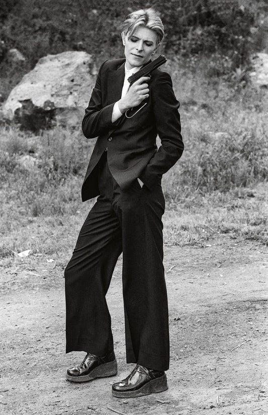 David Bowie on the set of The Man Who Fell to Earth (1976)