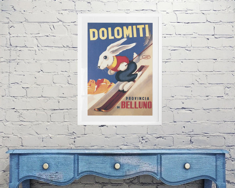 Cortina d’Ampezzo Ski Resort Poster - Dolomites (Dolomiti) Italy