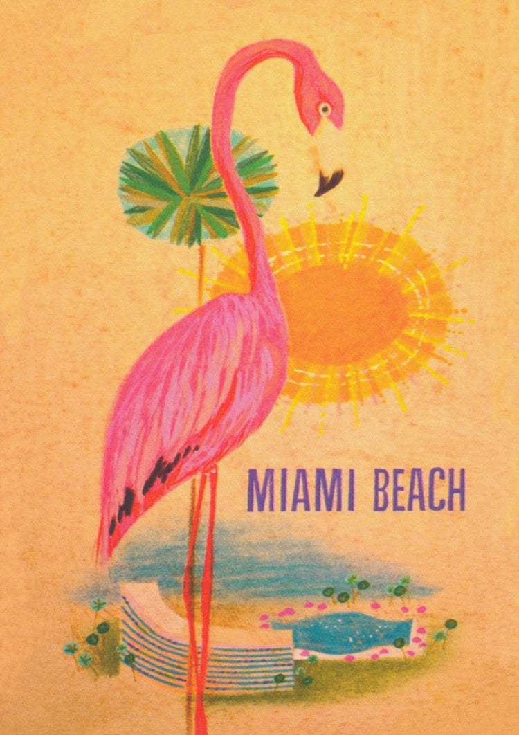 Miami Beach Retro Travel Poster