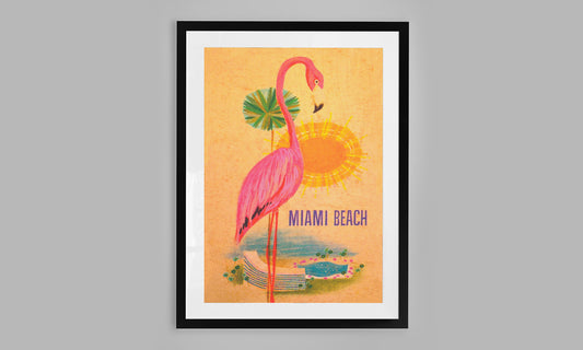 Miami Beach Retro Travel Poster