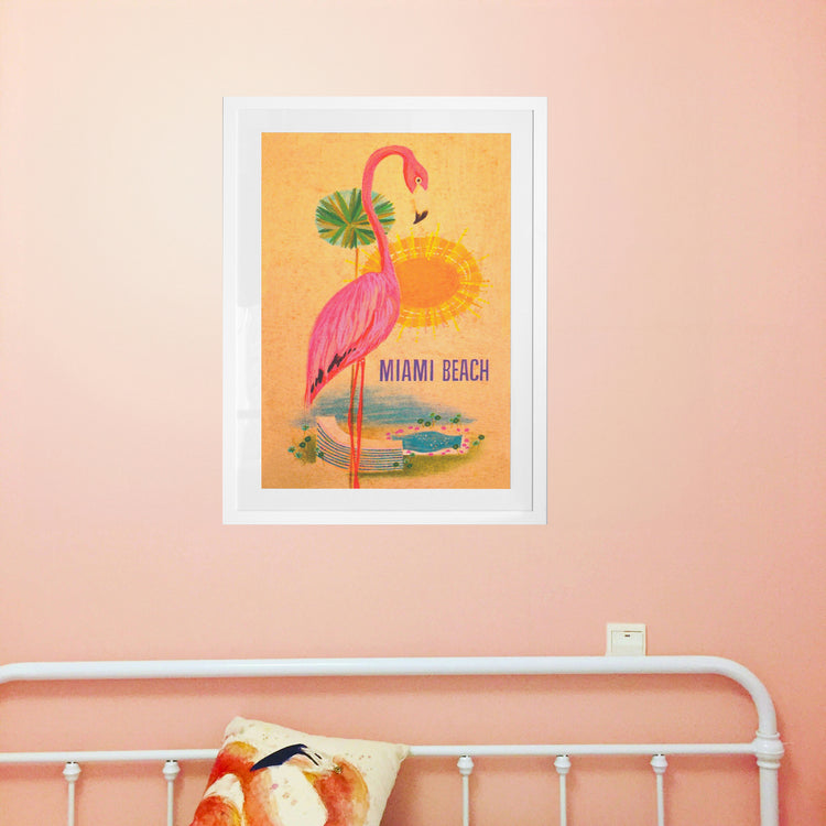 Miami Beach Retro Travel Poster