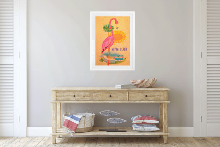 Miami Beach Retro Travel Poster