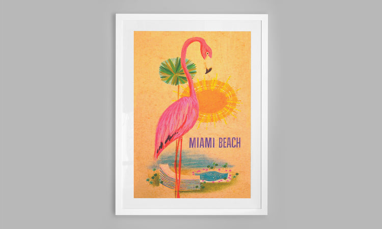 Miami Beach Retro Travel Poster