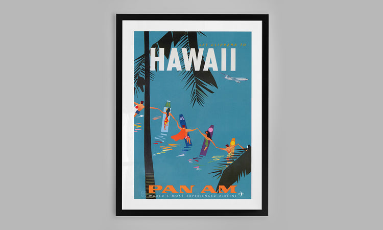 Hawaii Travel Poster - Surf (c. 1970's)