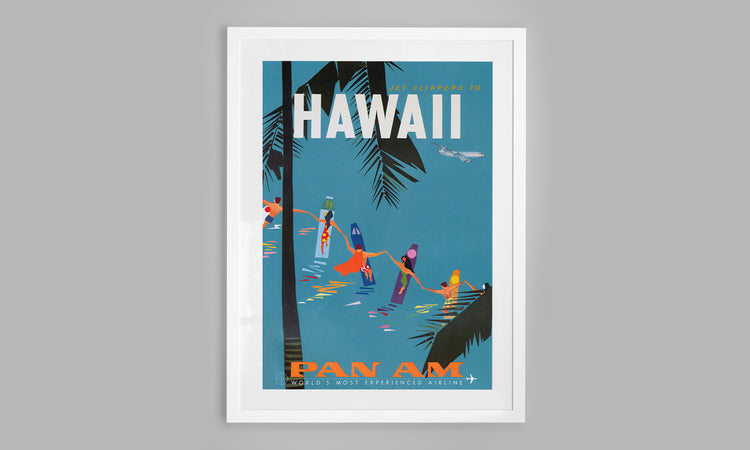 Hawaii Travel Poster - Surf (c. 1970's)