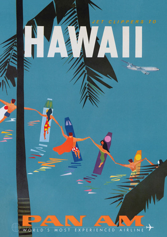 Hawaii Travel Poster - Surf (c. 1970's)