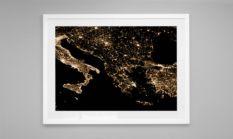 Italy and Europe at Night