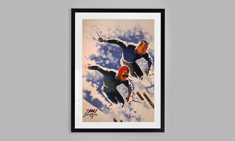 Retro Jantzen Advert - Man and Women Skiing (1947)