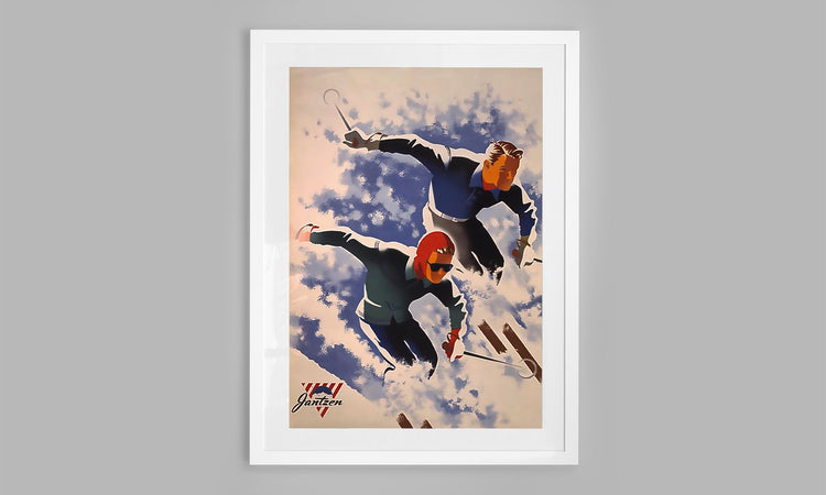 Retro Jantzen Advert - Man and Women Skiing (1947)