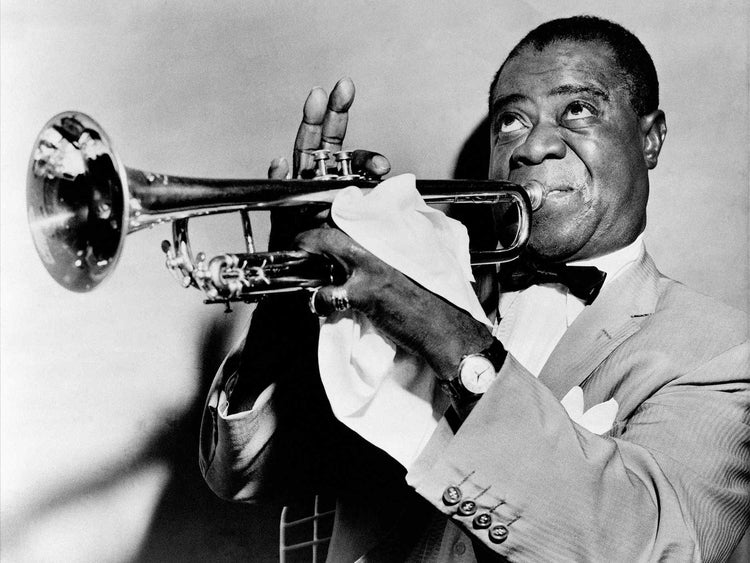 Louis Armstrong Playing the Trumpet (1953)