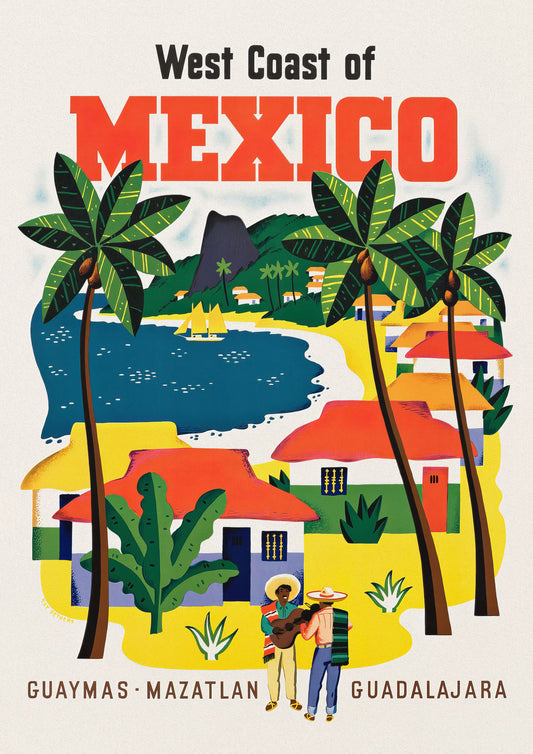 West Coast of Mexico Travel Poster (1955)