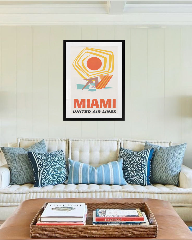 Miami United Airlines Travel Poster