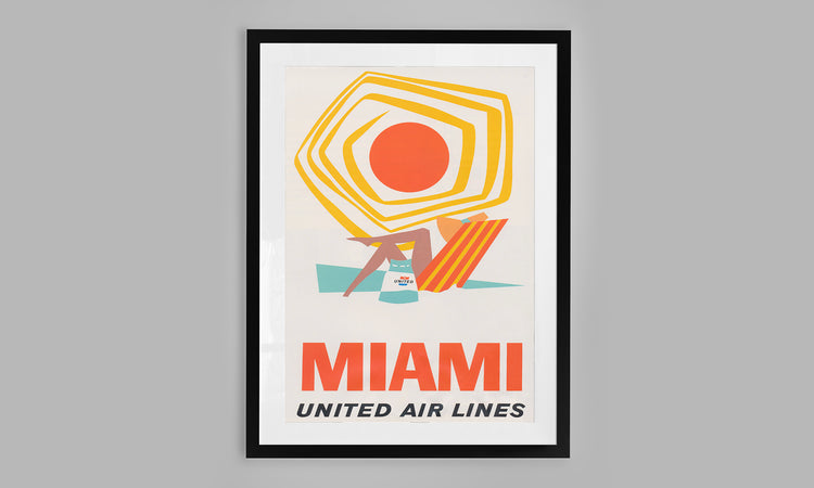 Miami United Airlines Travel Poster