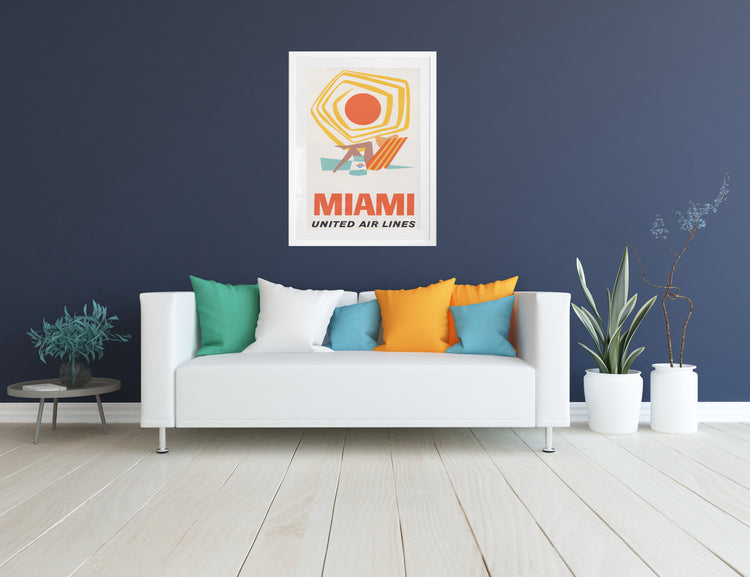 Miami United Airlines Travel Poster