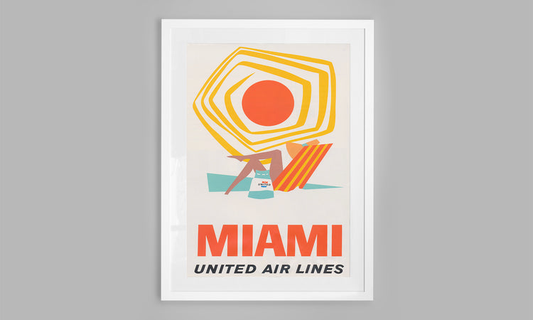 Miami United Airlines Travel Poster