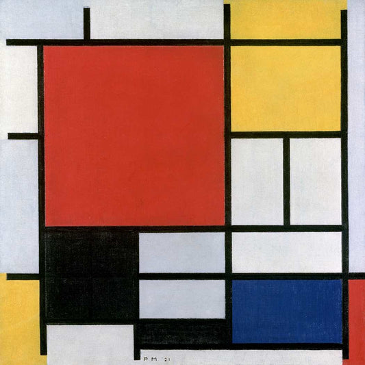 Composition A with Red, Yellow, Blue and Black by Piet Mondrian (1920)