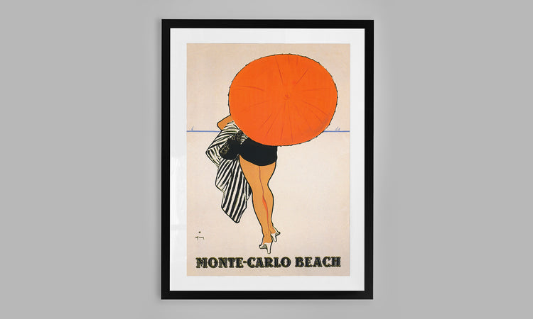 Monte Carlo Beach Travel Poster