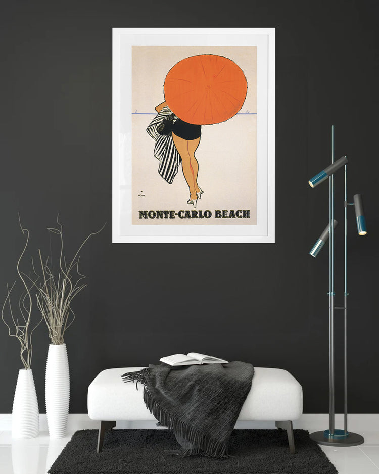 Monte Carlo Beach Travel Poster