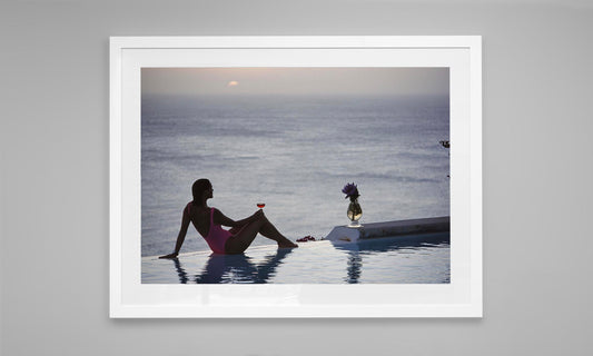 Relaxing by Infinity Pool, Mustique Island, West Indies