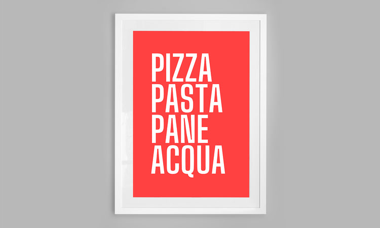 Pizza, Pasta, Pane, Acqua