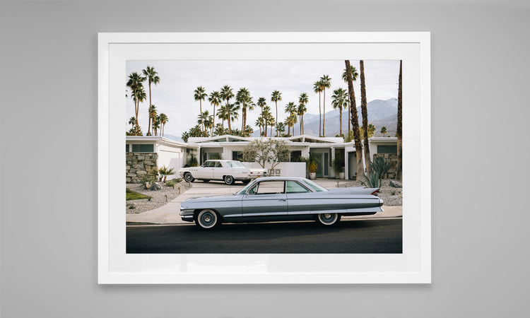 1961 Cadillac Coupe Deville Parked Outside Palm Springs House