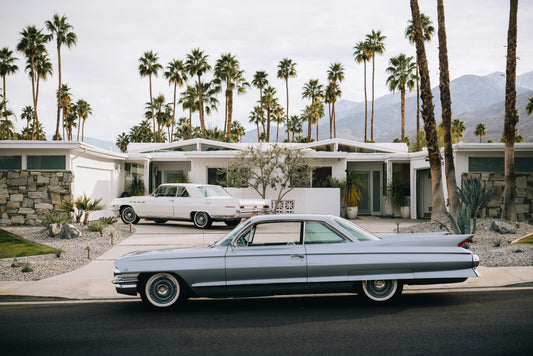 1961 Cadillac Coupe Deville Parked Outside Palm Springs House