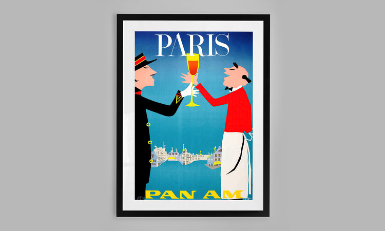 Paris, France - Pan Am Poster (1950's)