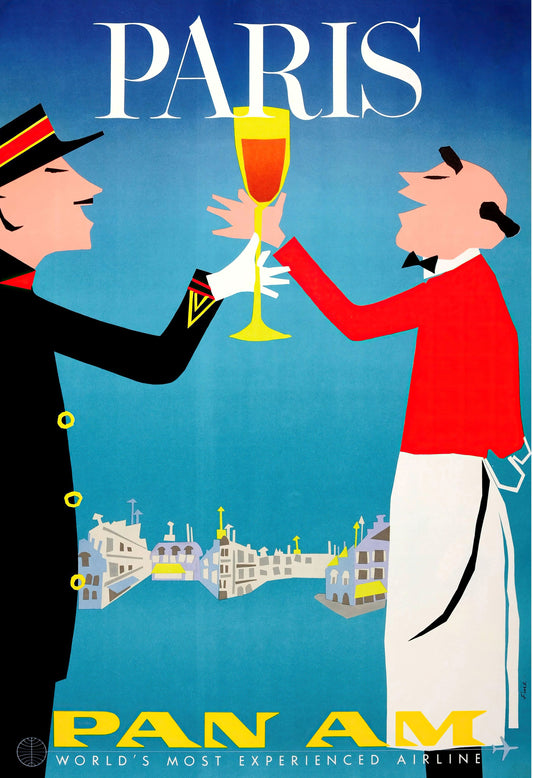 Paris, France - Pan Am Poster (1950's)