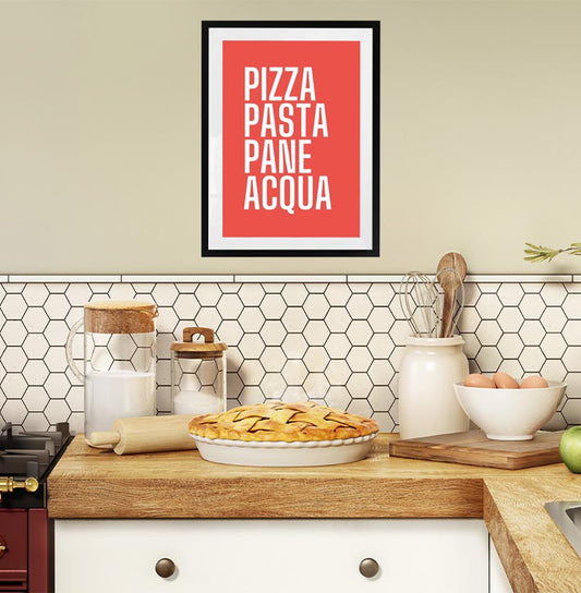 Pizza, Pasta, Pane, Acqua