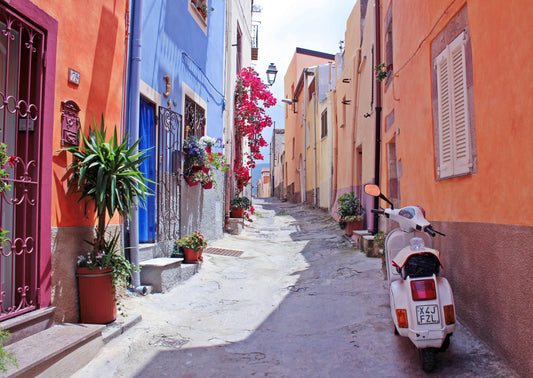 Colourful Houses in the Trastevere Neighbourhood,Rome. Italy