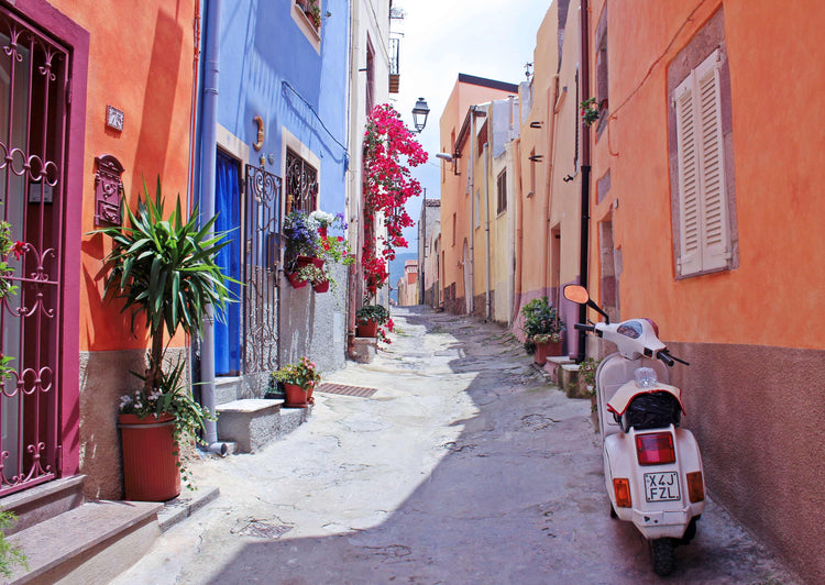 Colourful Houses in the Trastevere Neighbourhood,Rome. Italy