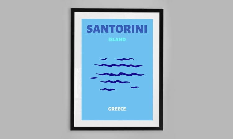 Santorini, Greece (Light Blue)