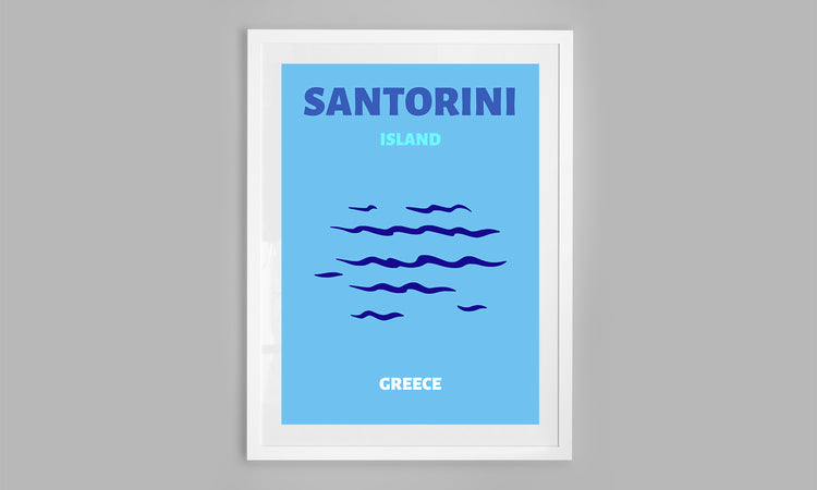 Santorini, Greece (Light Blue)