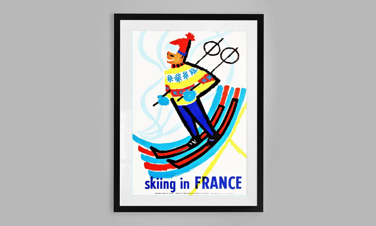 Skiing in France Vintage Poster (1959)