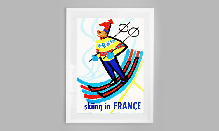 Skiing in France Vintage Poster (1959)