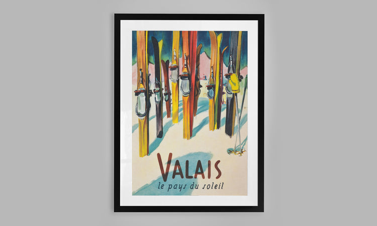 Valais Poster of Vintage Skis