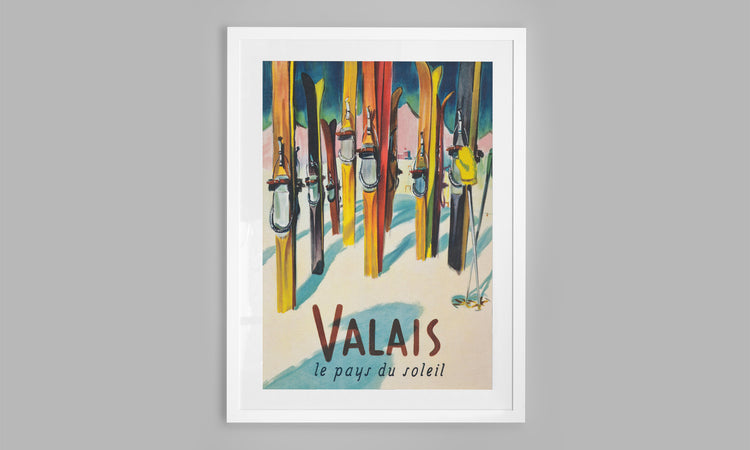 Valais Poster of Vintage Skis