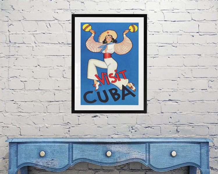 Visit Cuba Vintage Travel Poster