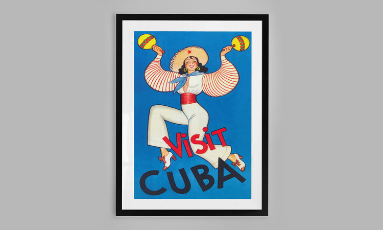 Visit Cuba Vintage Travel Poster